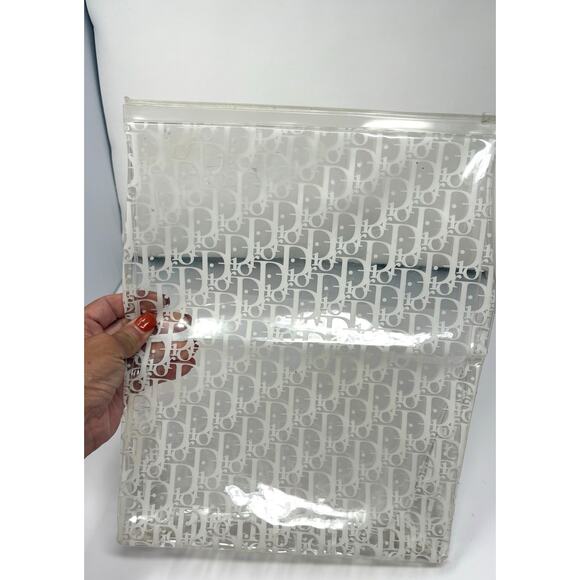Christian Dior Clear PVC Pouch White Logo Trotter Style 2003 - Picture 3 of 3